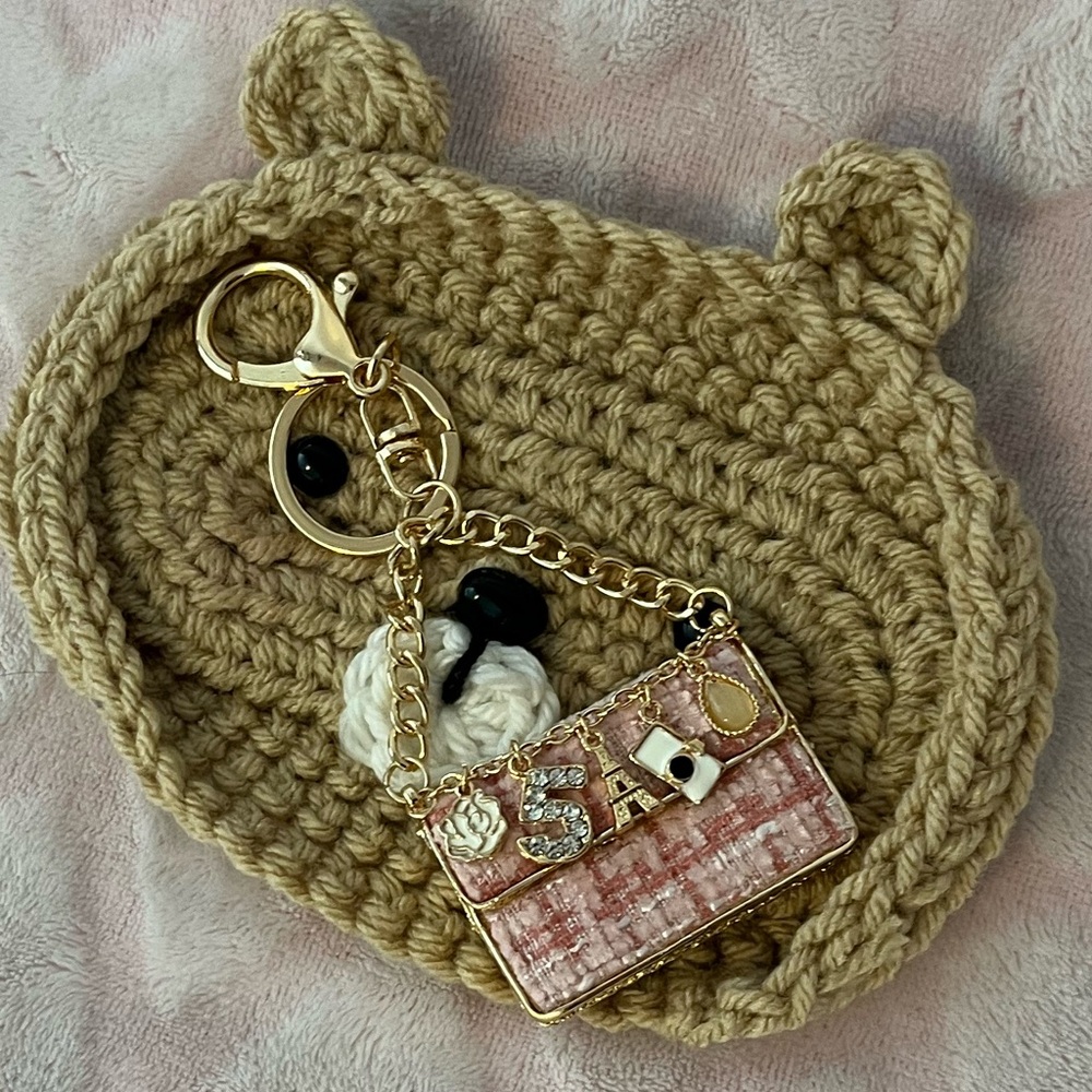 2/$20🎀Chic Pink Bag Charm 👛💖